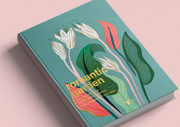 Desain cover buku dengan ilustrasi alam